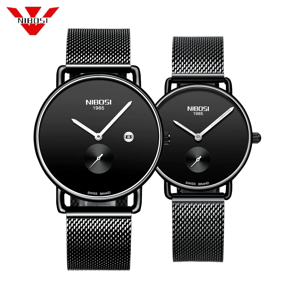 NIBOSI пара часов мужские часы лучший бренд класса люкс кварцевые часы женские часы женская одежда наручные часы модные повседневные часы для