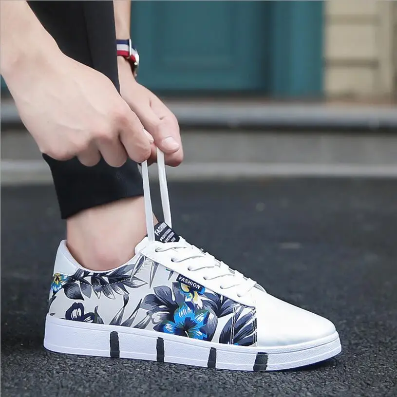 2018 Fashion Brand Men Casual Shoes Lace Up Men Flats Shoes Male Gay Comfortable Printed Shoes Hombres Zapatos4