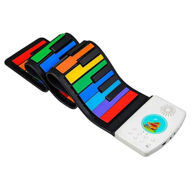 49 клавиш для начинающих цифровая клавиатура портативное рулонное пианино подарок для детей Детская силиконовая игрушка электронный инструмент развлечения