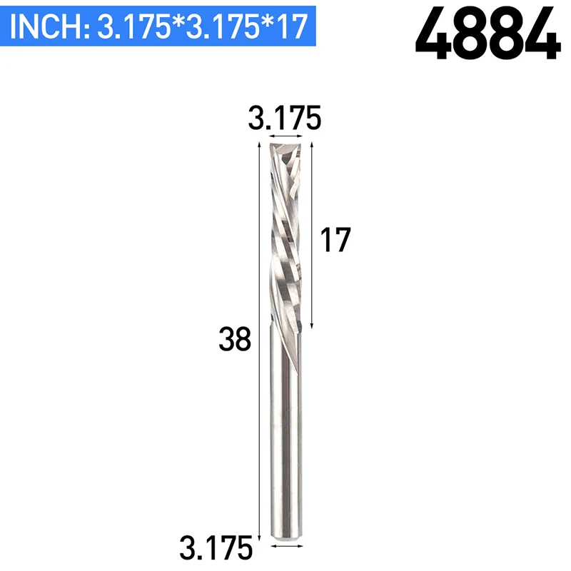 HUHAO 1pc Imported Material Two-flute Composite Milling Cutter Woodworking Cutter PVC MDF Clamp Board Straight Cutter - Длина режущей кромки: 4884