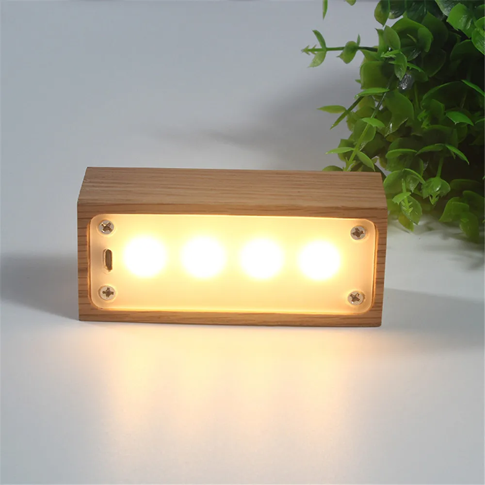Затемнения светодио дный ночника USB Перезаряжаемый 4 светодио дный s теплый белый свет Магнитный работы лампы для Спальня, фойе, читальный
