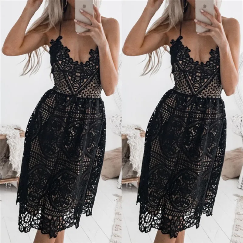 

Trendy Women dress V-neck backless Geometry Bandage Bodycon Sleeveless Party Polyester Dresses one pieces