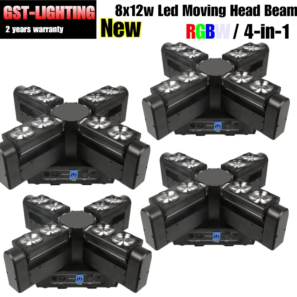 Бесплатная доставка 4 шт./лот паук 8X12W CREE Led Вечеринка DJ луч движущийся головной