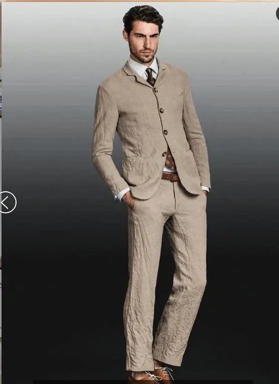 2017 Latest Coat Pant Design Beige 