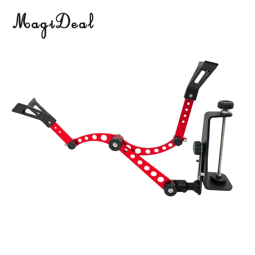 MagiDeal Adjustable Fishing Pole Rod Holder Clamp-On Boat Pole Kayak Rod Bracket Red for Flatable Fishing Boat Dinghy Accessory
