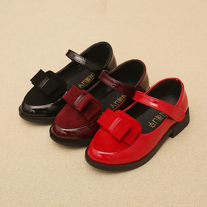 Childrens Casual leather shoes Girl Low heeled bowknot Princess shoes Student leisure shoes Spring Autumn Wedding Party Shoes Childrens Casual leather shoes Girl Low heeled bowknot Princess shoes Student leisure shoes Spring Autumn Wedding Party Shoes