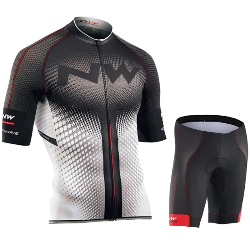 Красный NW бренд лето Велоспорт Джерси Набор дышащая одежда MTB для велосипедистов одежда для велоспорта Одежда Майо Ropa Ciclismo - Цвет: Normal Cycling Set