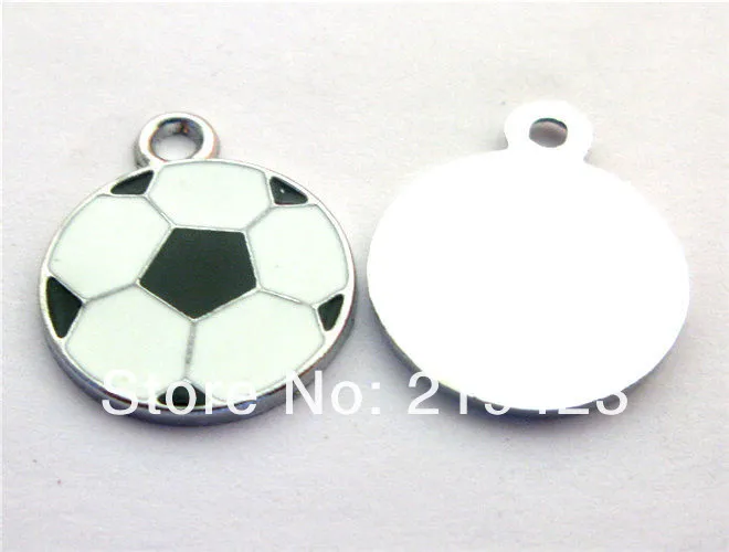 100pcs 19x19mm Football DIY Hang Charms Pendands Jewelry accessories Fit cellphone