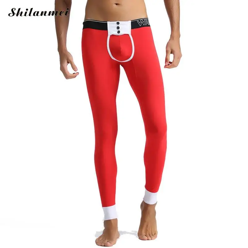 Winter Thermal Underwear Pantalon For Men Red Black Thermo Elastic Long