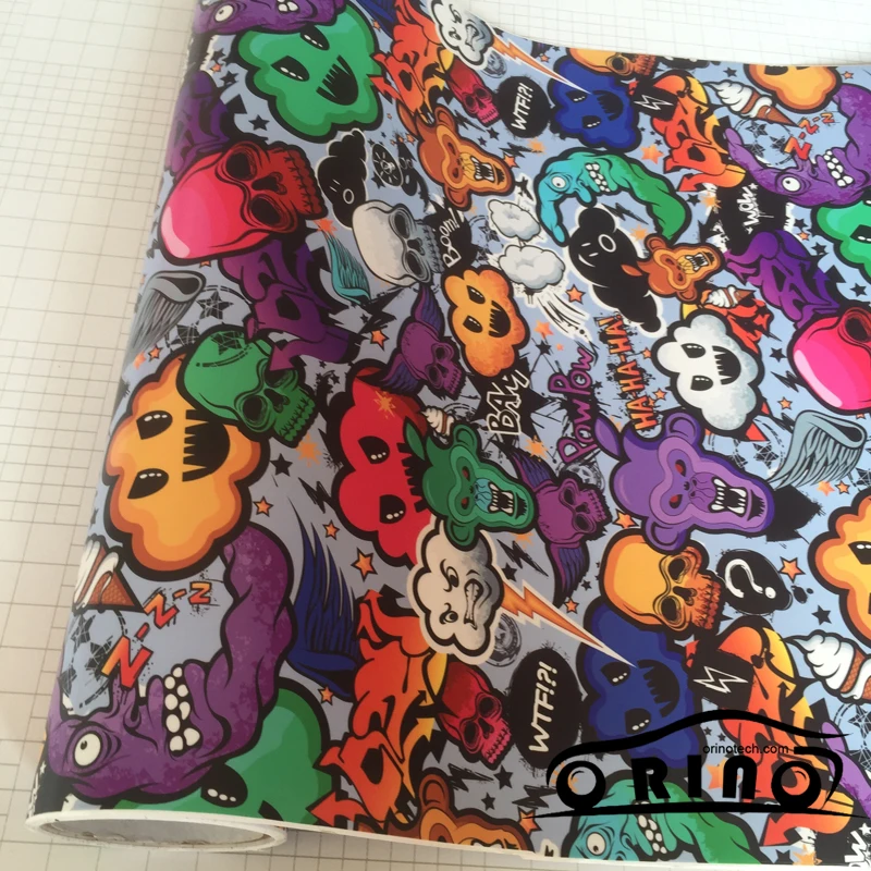 Skull Stickerbomb Wrap Vinyl-3