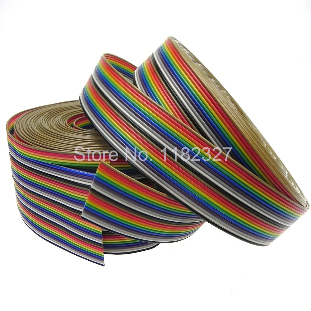 Flat Ribbon Cable UL2651 105C 150300V AWG28 20Pin 1.27mm pitch Rainbow Color 4