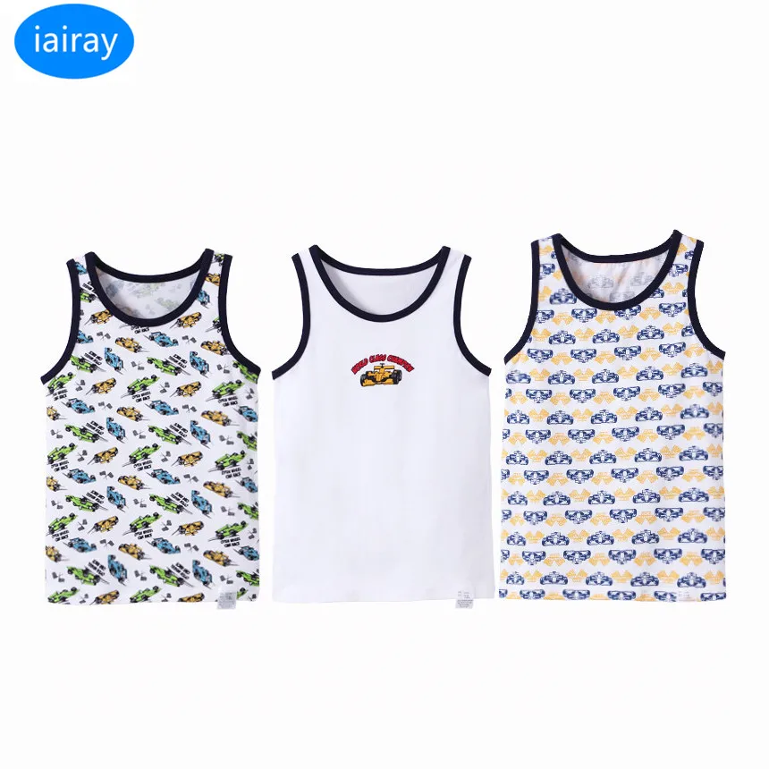 

iairay 3pcs/set kids vest for boys summer tops undershirt sleepwear cotton tank top boys undrewear boy sleeveless sleep shirt