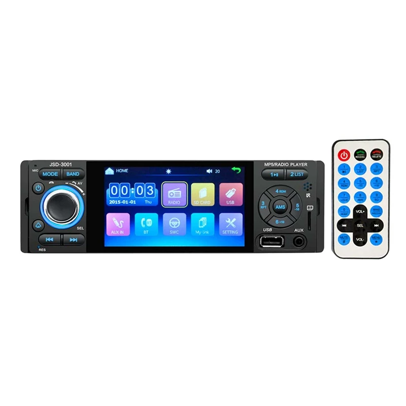 

Autoradio 4" Touch Screen Bluetooth Car Radio 1 Din Mirror Link Stereo Audio MP5 Video Player USB MP3 TF JSD-3001 Radio