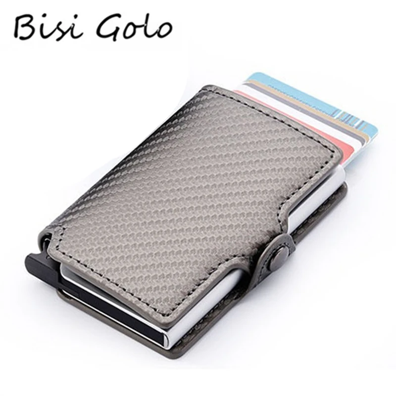 

BISI GORO 2019 Wallet Metal RFID Vintage Credit Card Holder Waterproof Money Pocket Aluminum Box Business Card Case Wholesale