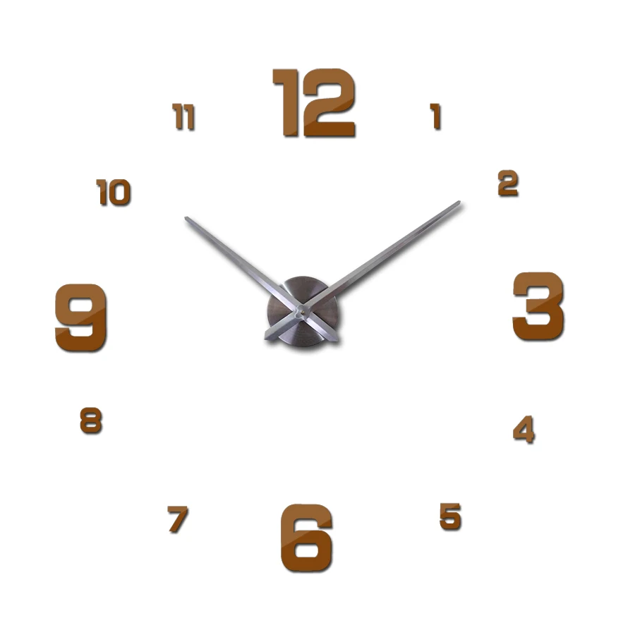 Специальное Предложение акриловые зеркальные настенные часы Европа кварцевые часы натюрморт часы гостиная часы украшение дома diy наклейки - Цвет: Chocolate