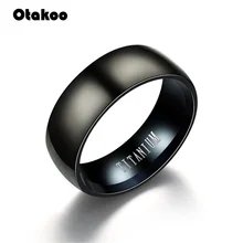 Otakoo 2018 nuevo negro anillo de hombre 100% carburo de titanio de joyería de los hombres de la boda bandas clásico regalo de novio