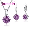 8 Colour AAA Crystal 925 Sterling Silver Pendants Earring Necklace Set Women Girls Party Four-Claw Jewelry ► Photo 2/6