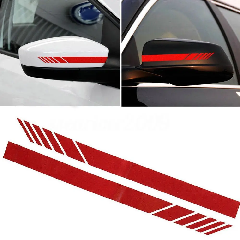 2x Car Side Mirrior Vinyl Graphic Sticker 15*3cm Car Rear View Side Mirror Body Stripe Vinyl Sticker Decal DIY Car Body Decals