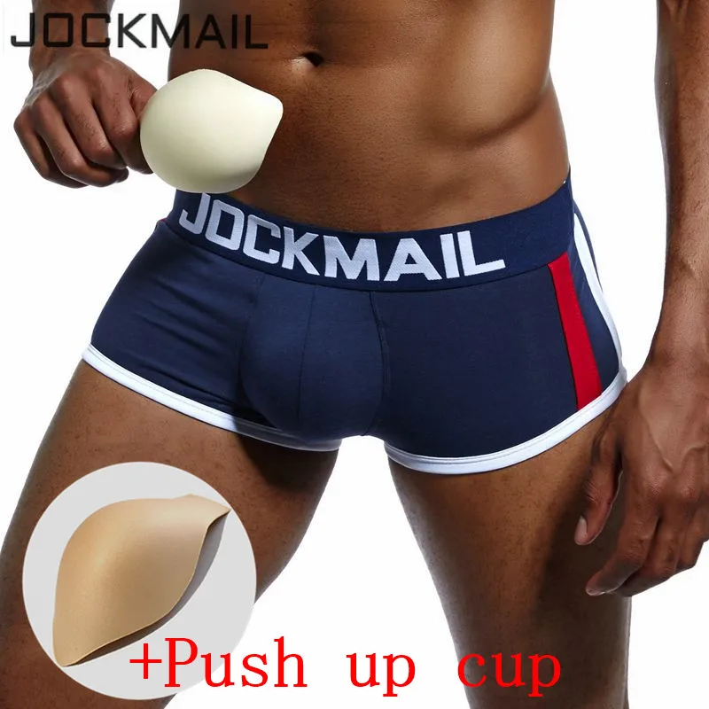 JOCKMAIL, фирменное Мужское нижнее белье, боксеры, усиление выпуклости, пуш-ап, чашка, гей, нижнее белье, мужские шорты, трусы для увеличения размера, мужские трусы