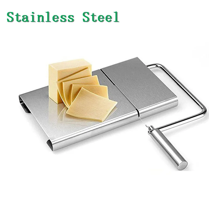 

New 2019 Stainless Steel Cheese Slicer Butter Cutting Board Eco-friendly Butter Cutter Knife Board Kitchen Kitchen Tools