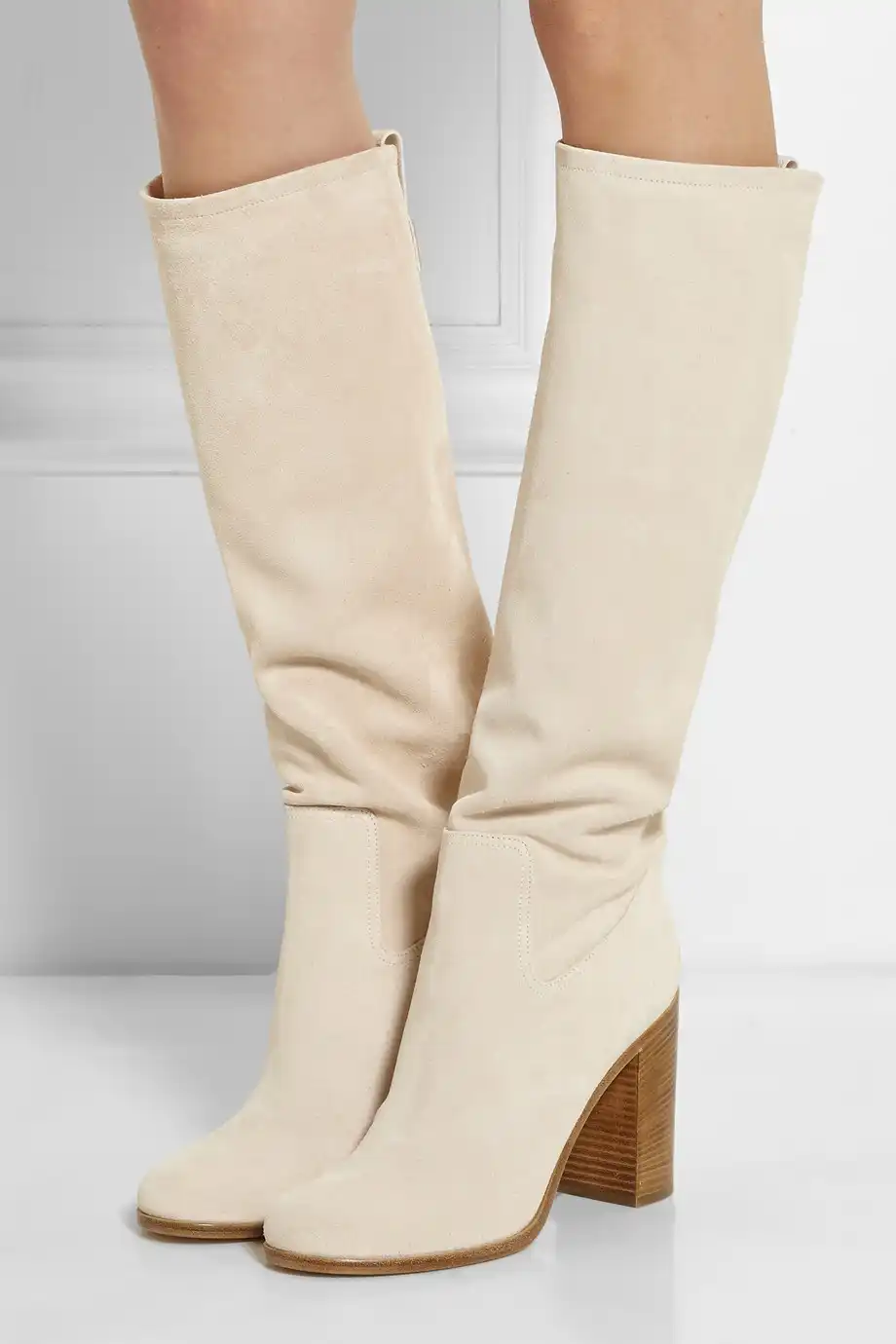 leather beige boots