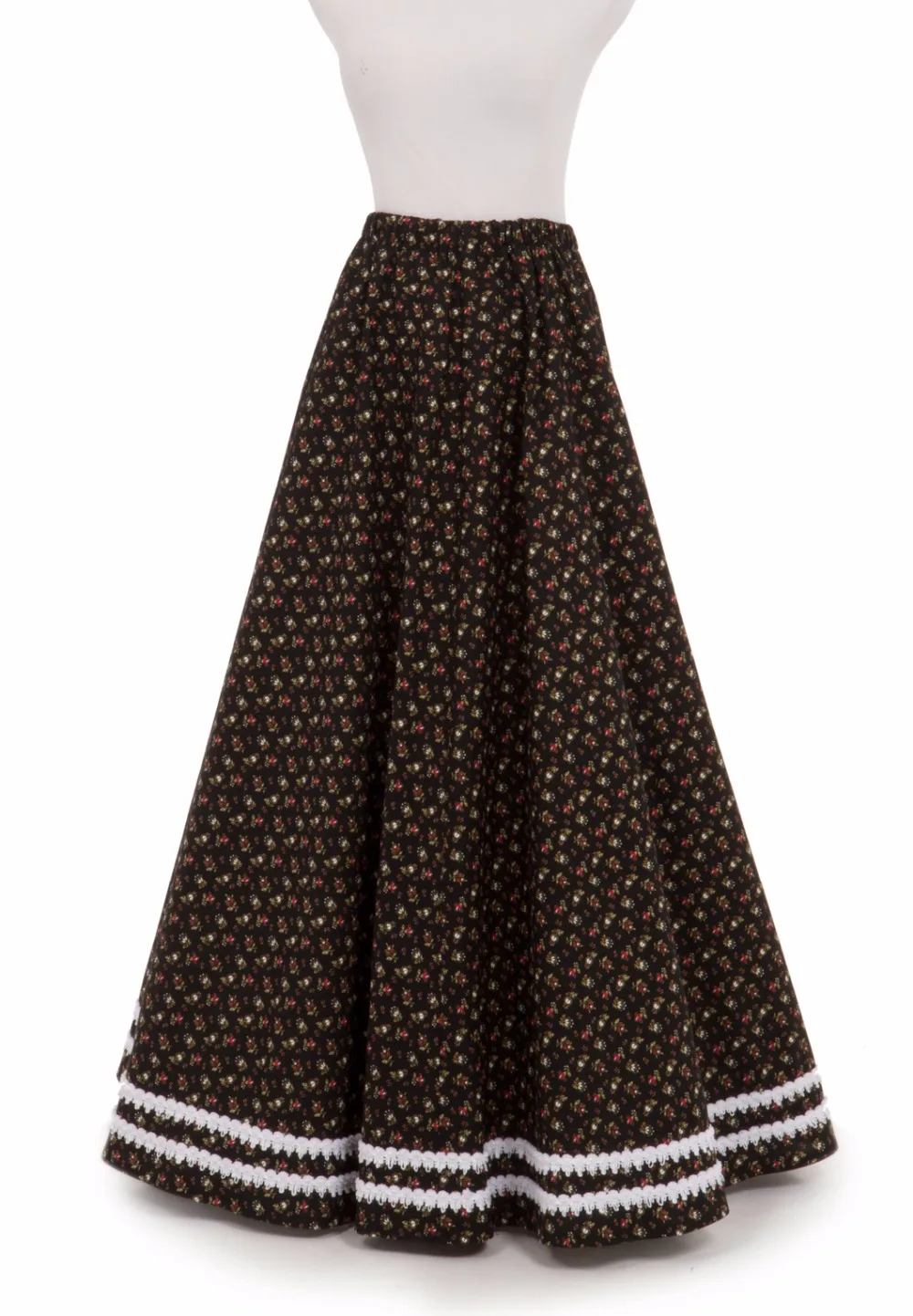 Braid Trimmed Victorian Skirt Victorian French Pleated Gathered Bustle