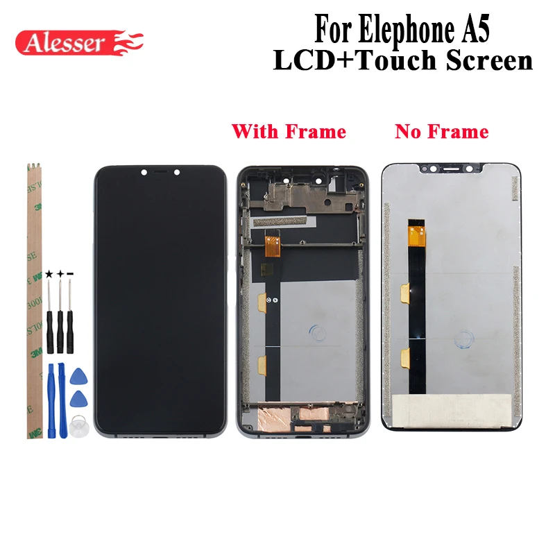 

Alesser For Elephone A5 LCD Display and Touch Screen With Frame +Film Repair Parts With Tools And Adhesive For Elephone A5