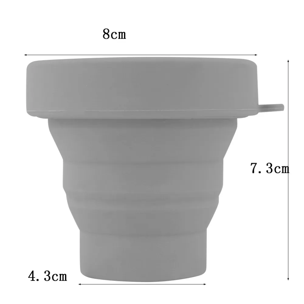 Портативный Силиконовые Выдвижной Складной стакана воды Открытый Путешествие телескопический складной Мягкая чашка питьевой 8X4,3X7 см