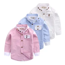 Boys long sleeve shirt, pure cotton shirt in the autumn of the new version of its 2016 color clothes Baby collar jacket