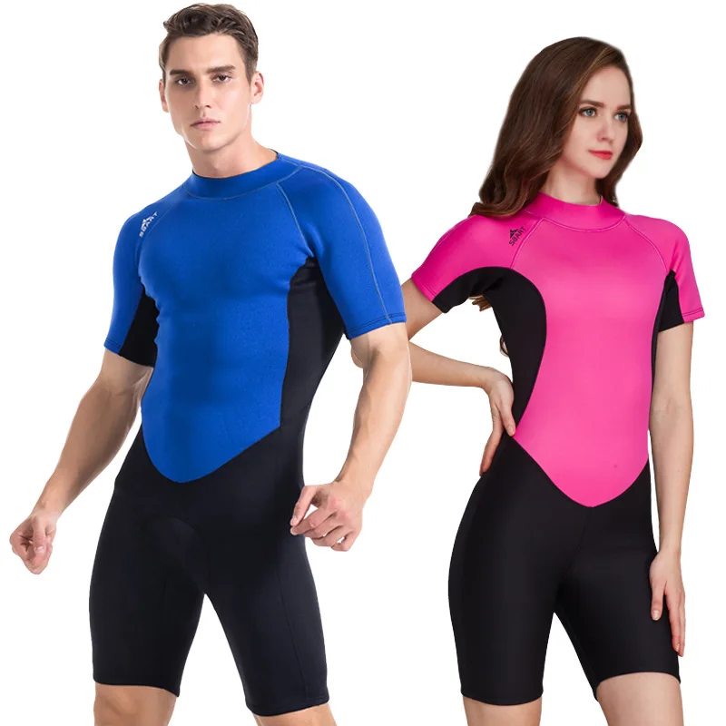 2018 New 2MM UPF50 Neoprene Short Sleeve Wetsuit Men Women Warm Anti