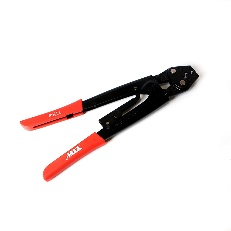 

Power saving type special clamp for bare terminals, electric power telecommunication pliers, ratchet wheel type crimping pliers