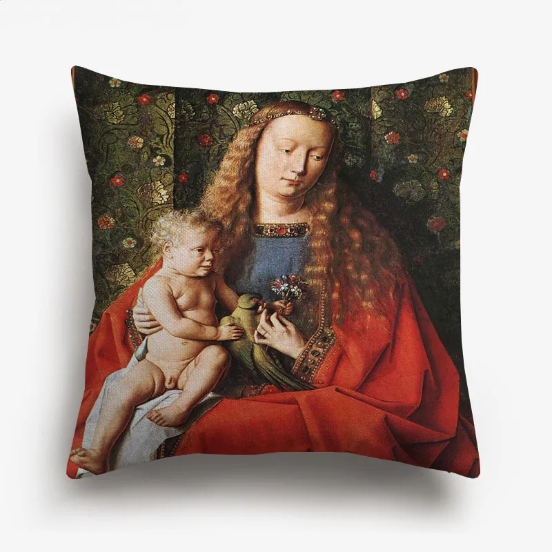 Европейские ретро Знаменитые Картины маслом Мона Лиза девушка подушка с портретном покрытием Наволочка декоративная диванная льняная наволочка - Цвет: 13