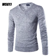 Pull Homme, Стильный вязаный свитер с v-образным вырезом и длинным рукавом, мужской однотонный джемпер, пуловер, 7 цветов, XXL, Y661