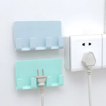 

2 Pcs Creative Mobile Phone Charging Bracket Mobile Phone Holder Paste Wall Free 4 Hook Storage Hanger Kitchen Living Room Hook