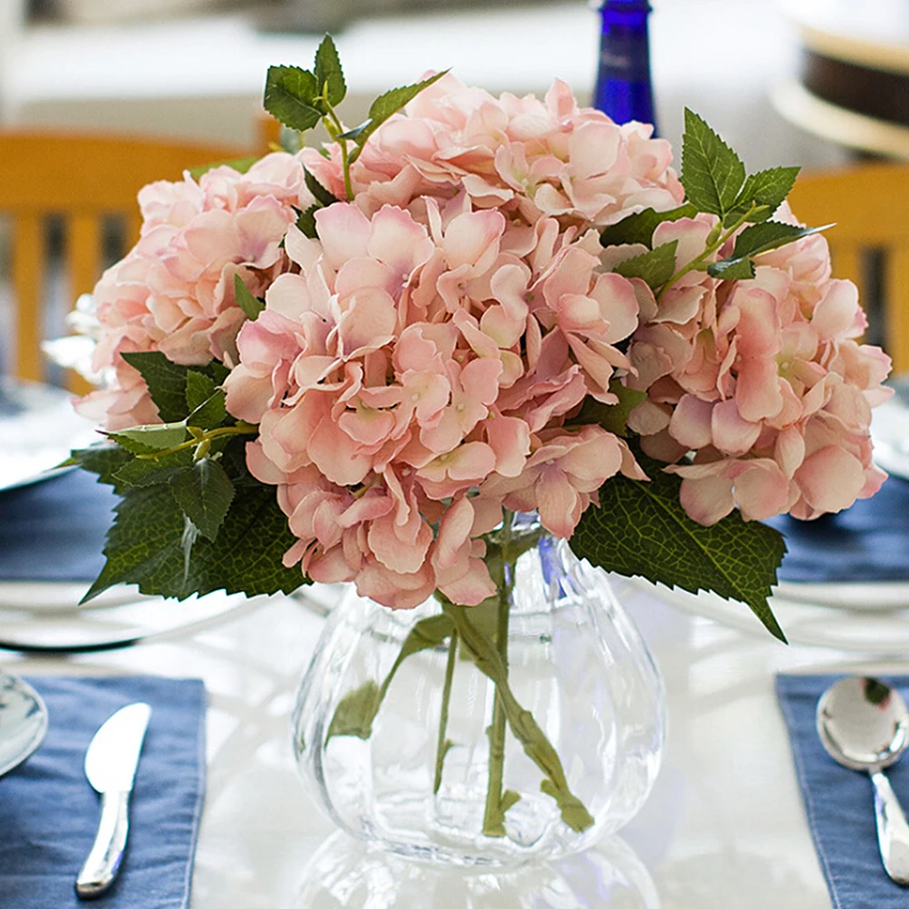

High Quality Artificial Hydrangea Flowers Bouquet Wedding Party DIY Real Touch Fake Flowers Home Garden Decoration Floral Plants