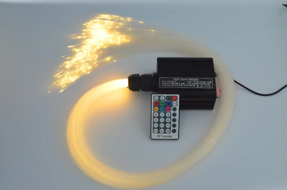 16 Вт RGBW LED свет двигателя + 200 шт 0 75 мм 2 м длинного конца свечения PMMA Оптического