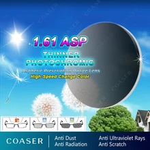 Тоньше 1,61 фотохромные Асферические оптические очки по рецепту Близорукость дальнозоркость цветные линзы цвет к очкам