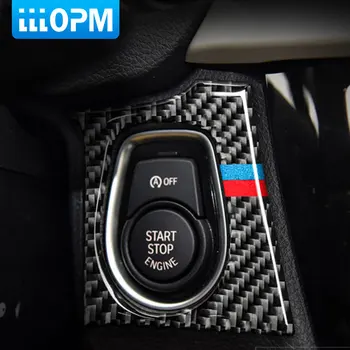

2018 Car Engine Start Stop Ignition Key panel Stickers Carbon Fiber circle For bmw F30 F34 M Stripe Trim 3 Series/GT Accessories