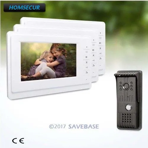 

HOMSECUR 1V3 Color 7inch Video Door Entry Phone Call System with User-friendly Design of Mute Mode for Home Security