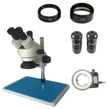 3.5X 7X 45X 90X Simul фокусная пайка IC ремонт Тринокулярный Стерео микроскоп с большой стрелой настольная подставка для ремонта телефона