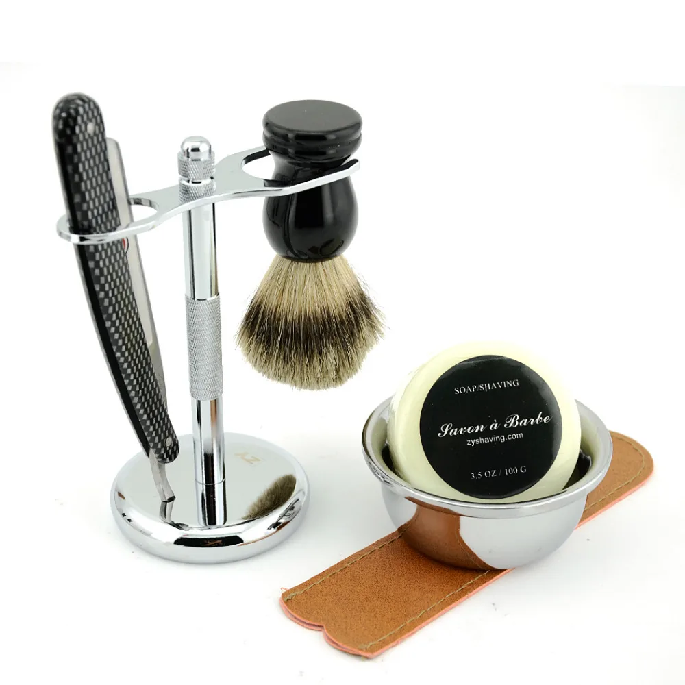 New Barber Straight Razor Set Gold Dollar 208 Shaving Razor Badger