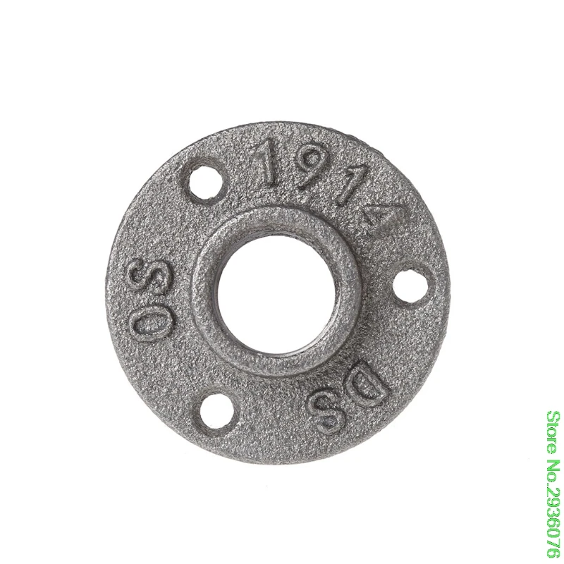 

New 3/4" Malleable Threaded Floor Flange Iron Pipe Fittings Wall Mount Black
