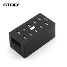 STOD многопортовое зарядное устройство 10 USB 50 Вт Светодиодный свет быстрой зарядки для iPhone 5 6 6 S 7 Plus iPad samsung S8 huawei Nexus ZUK адаптер переменного тока