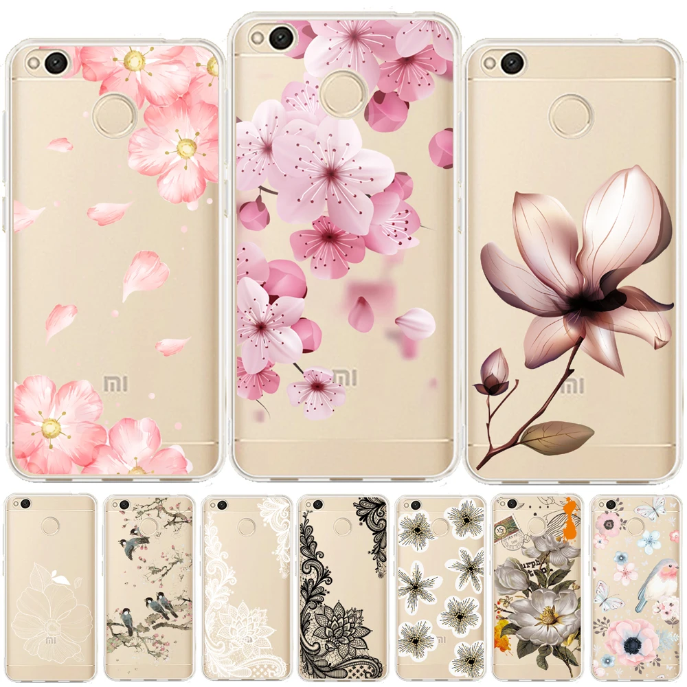 

Floral Leaves Soft TPU Cover For Xiaomi Redmi 4X 5 Plus 6 Pro Note 4 4X 5 Pro Case For Xiaomi Mi A1 A2 Mi 8 Flower Silicone Case