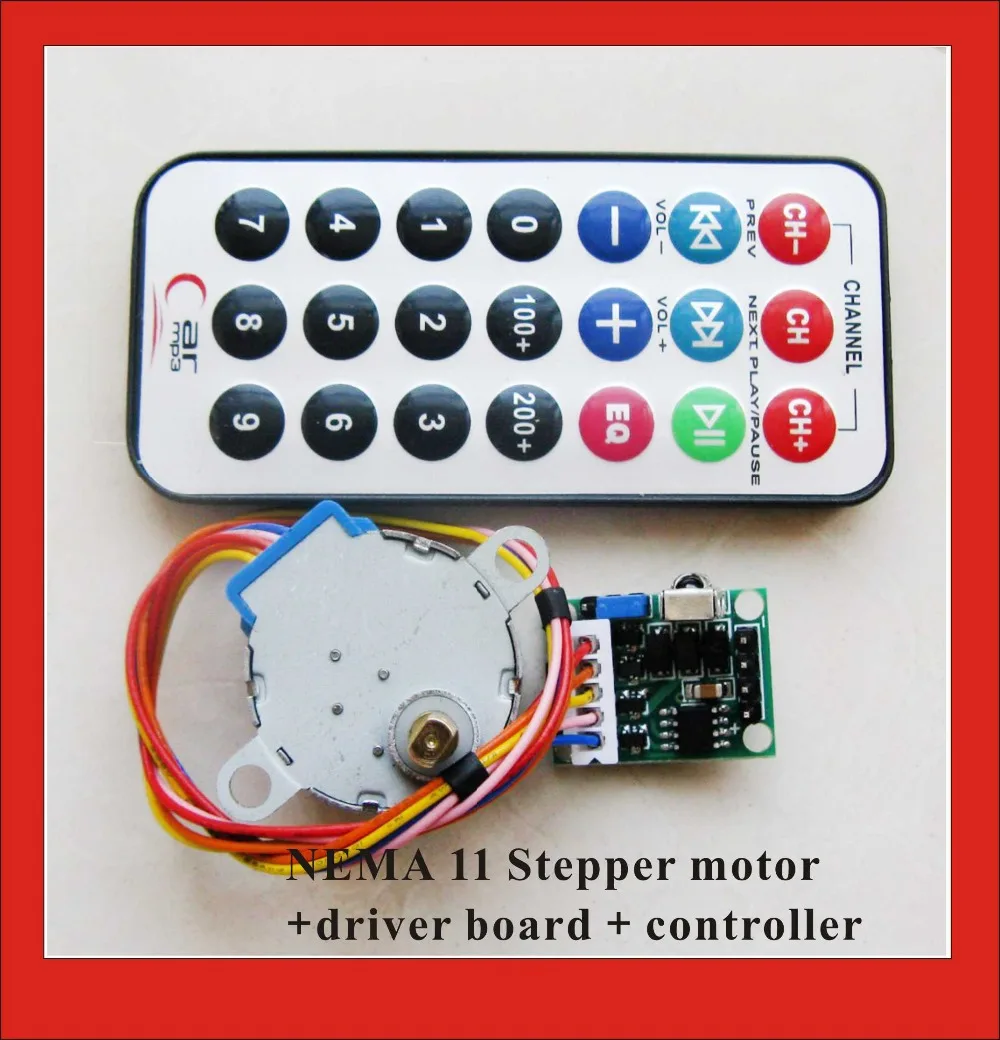 4-фазный 5-проводной(Национальная ассоциация владельцев электротехнических 11 Шаговый двигатель+ Драйвер платы+ пульт дистанционного управления RC Многофункциональный CW/CCW для бега Скорость регулируемый