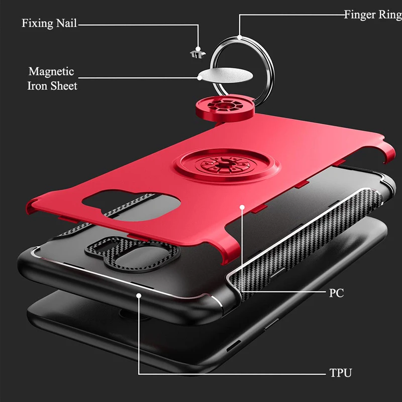 Чехол J4 для Samsung Galaxy 2018 чехол Броня 360 полная защита кольцо магнитный держатель