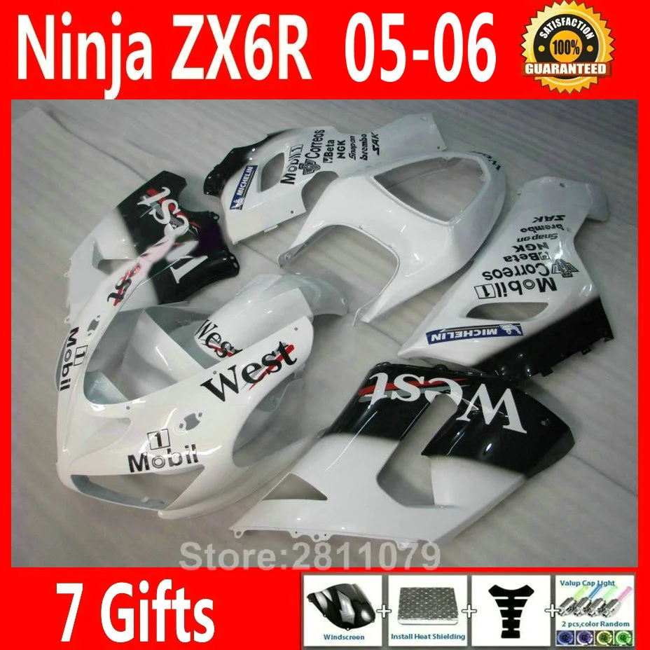 High quality plastic fairing kit for Kawasaki Ninja ZX6R 05 06
