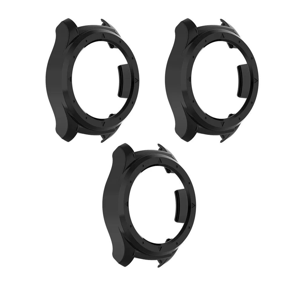 Модные Простые Чехлы для часов, 3 шт., чехол, силиконовая рамка для huawei watch 2, умные часы, спортивные, прочные - Цвет: Black