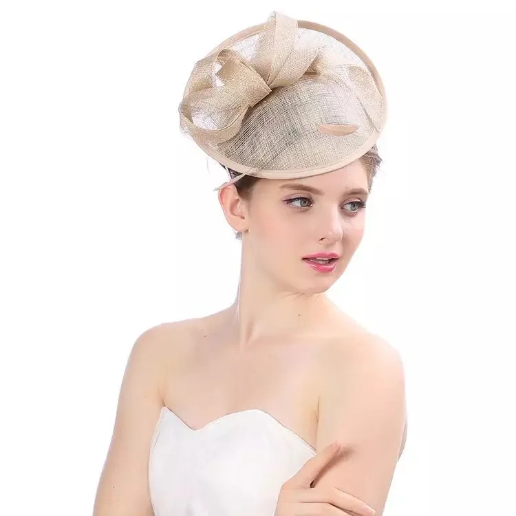 Новое поступление, свадебные головные уборы для вечеринок, женские аксессуары для волос, женская свадебная шляпа, льняная шляпа с перьями, шикарная женская шапка для волос