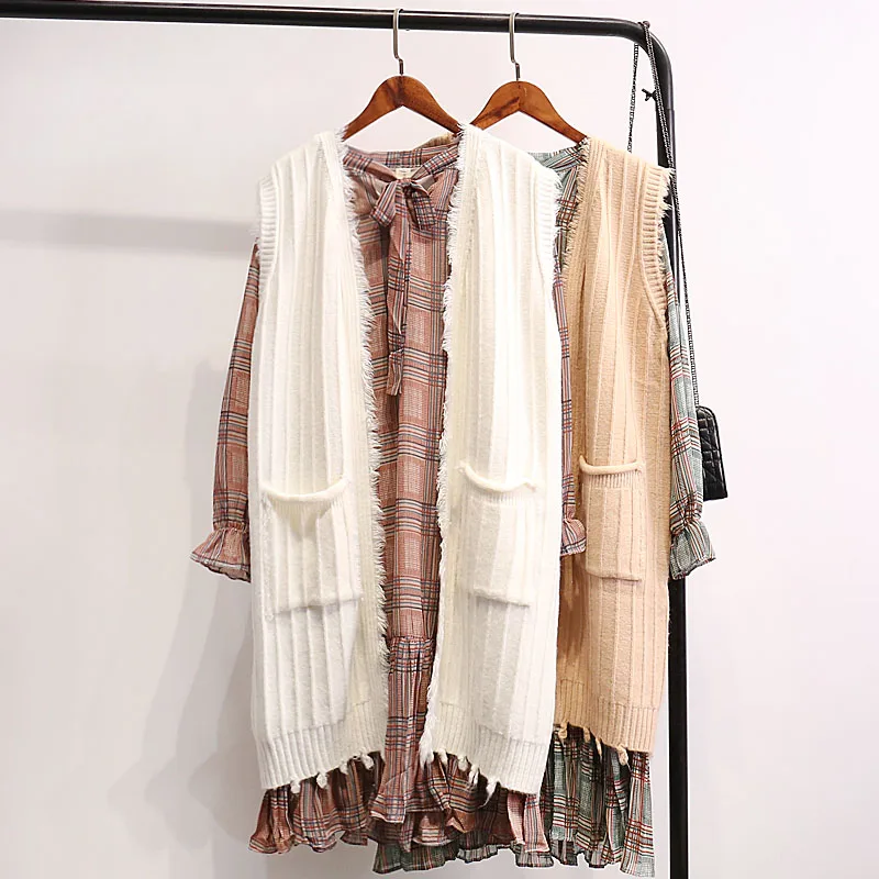 

Spring and Autumn 2019 New Long Sweater Skirt Korean Vest Vest Cardigan Women's Winter Jacket Cashmere Sweater Women